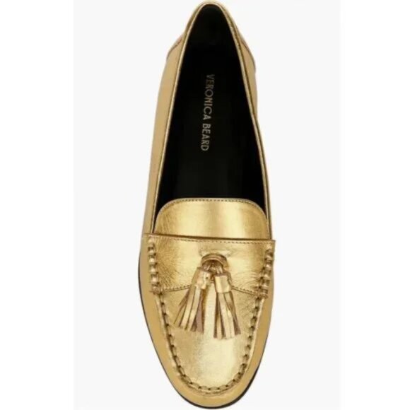Veronica Beard Gold Tassel Loafer NEW Size 7 NWT - Picture 1 of 16